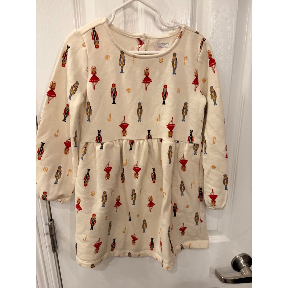 Carter's Dress Cream Nutcracker Ballerina Christmas Holiday Fleece 5T